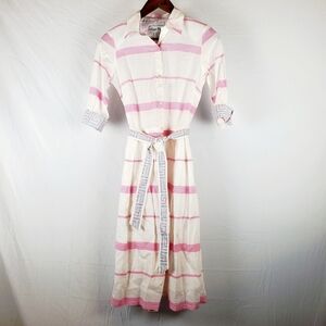 Dizzy Lizzie‎ Mrs Maisel Dress Striped Geometric Cotton Midi Dress